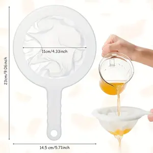 3Pcs Ultra-fine Nylon Mesh Strainer Set with Plastic Handle, 100/200/400 Mesh Sizes, Durable Manual Sieve for Soy Milk, Coffee, Yogurt, Juice & Beer Yeast, Indoor & Outdoor Kitchen Use