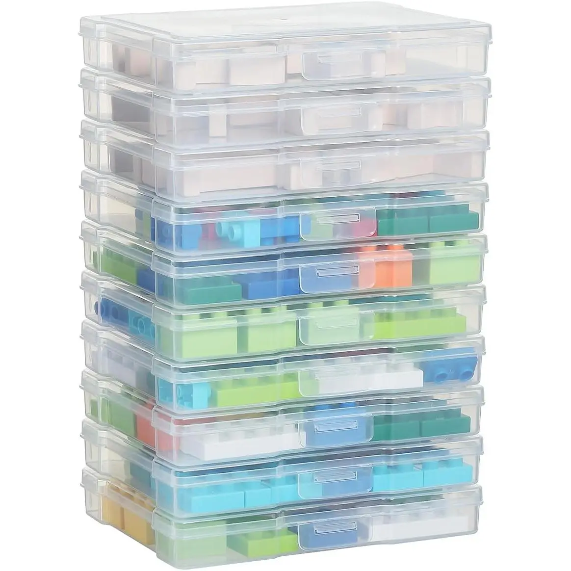 Transparent 5" x 7" Photo Storage Boxes - Photo Organizer Cases Photo Keeper Picture Storage Containers Box for Photos - 10 Pack (Clear)