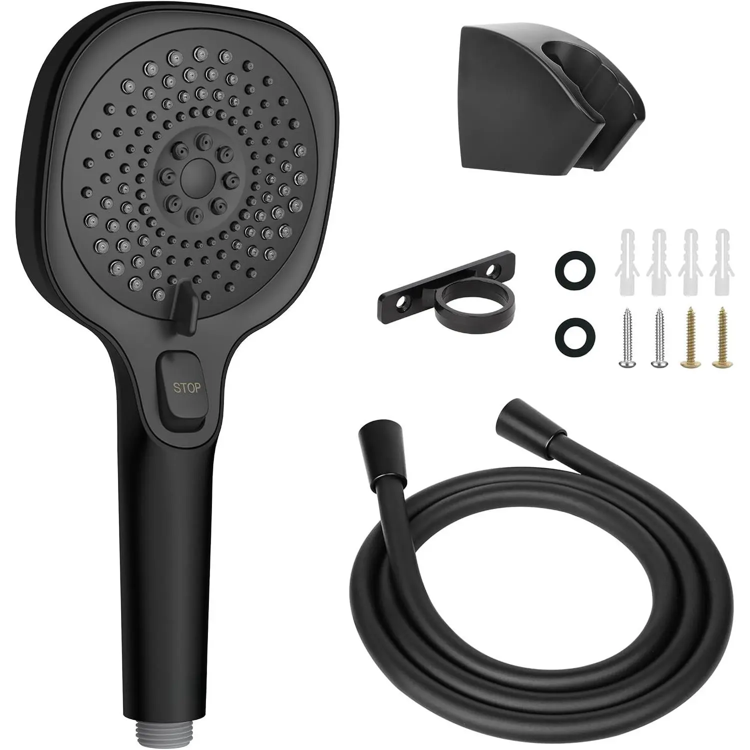 RV Shower  with Hose and  Off , 3- Camper Water Saving and High  Shower  with Hose for RV, Camper, Van, Travel , Motorhome and Boat, Matte Black