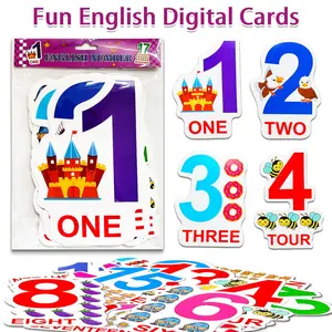 Fun Number Learning Cards, Thick Smooth Soy Ink, Safe Odorless, High-Definition Patterns, Step-By-Step Guide, Home Learning, Early Education Gift