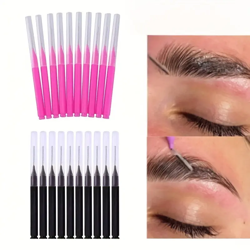 20-Piece Mini Eyebrow Brush Set, Bendable Fine Lash Brush, Disposable Eyebrow Curler, Beauty Makeup Tools, Single Item