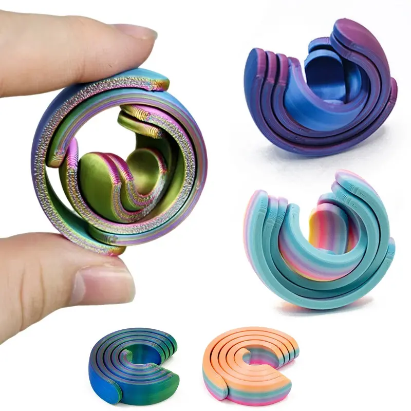 3D Printed Spiral Fidget Toy, Rotatable Stress Relief Desk Toy, Sensory Anxiety Relief Gift for Adults, Decompression Spinner