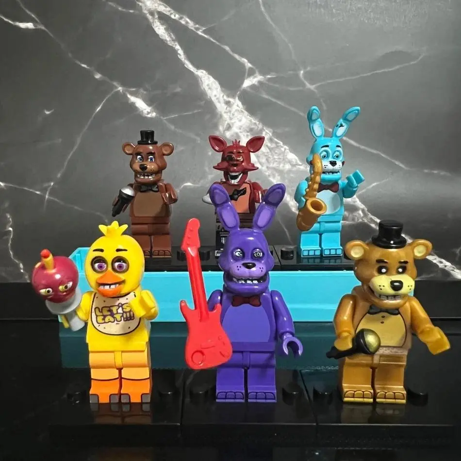 6PCS  Nights Game Figure Mini Five Nights at Freddy's Building BlocksSkeleton Thriller Toys Gift