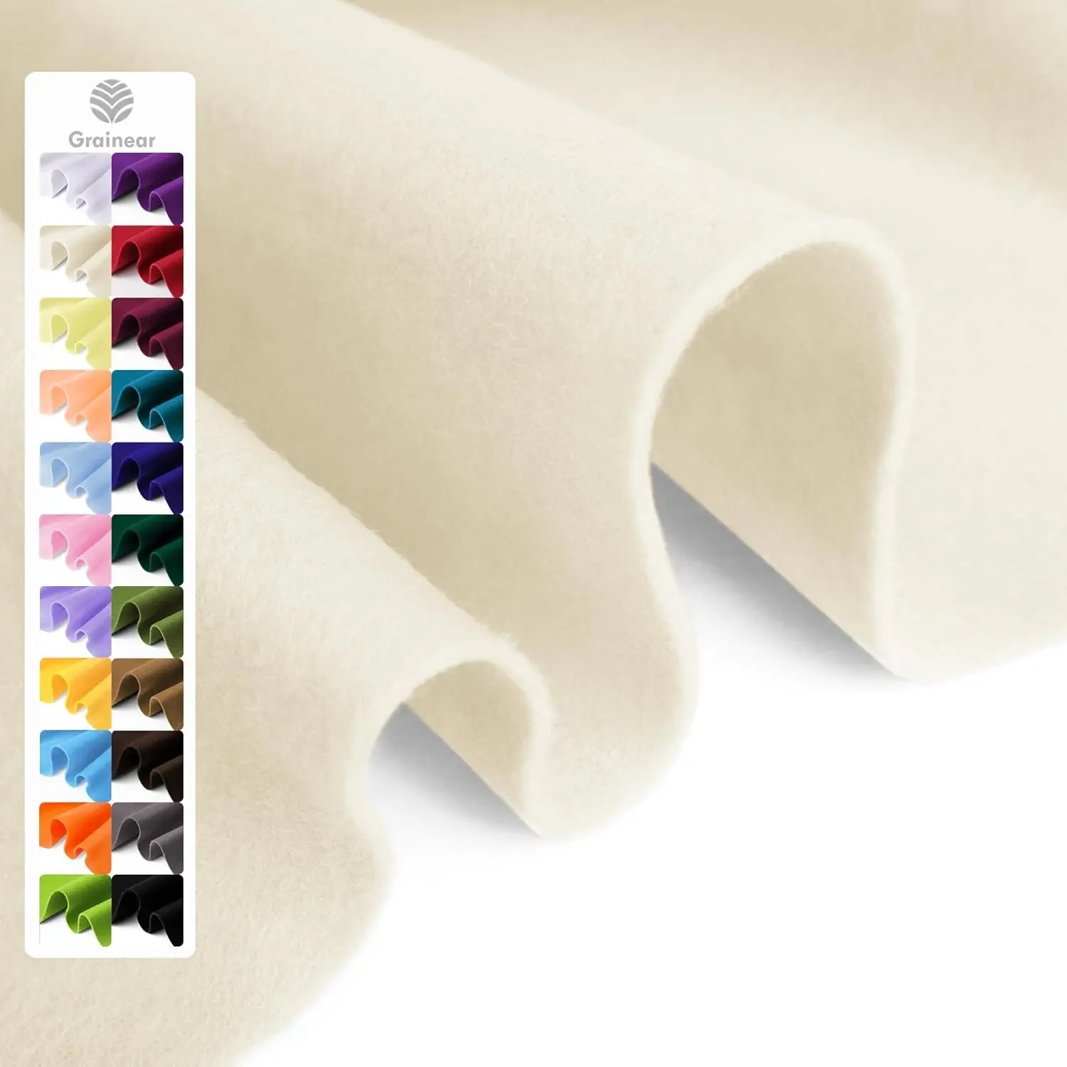 Ivory Premium Craft Sheet - Soft Felt Fabric, 18"x36", 1.6mm Thick, Durable & Fade Resistant for Sewing, DIY Projects, Womenswear Crafting