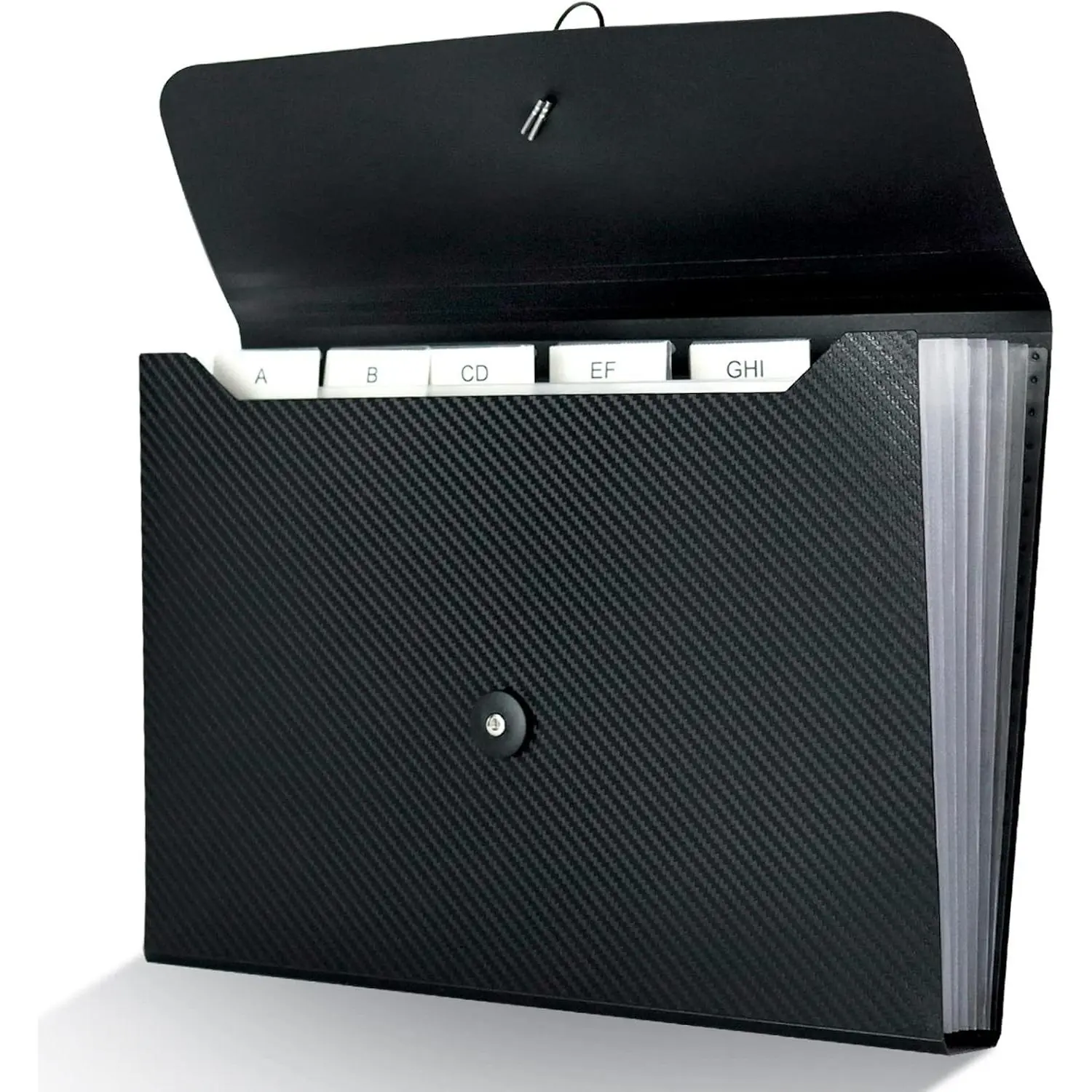 7 Pocket Expanding File Folder with Tab Inserts Accordian File Organizer Document Receipt Organizer, Accordion Folder File Keeper A4 Letter Size, for School Home Office, Black
