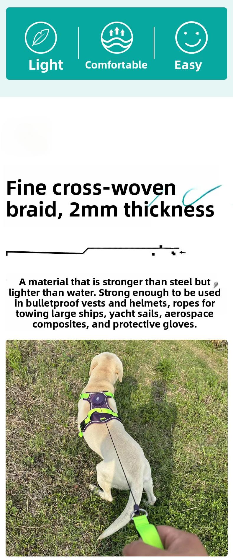 Ditch the Slip-Ups with Flimsy Harnesses! All-in-One Heavy-Duty Dog Harness |   Tear & Pull-Resistant, Ultra-Secure for Big Dogs