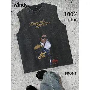 260g Washed Shorts Black Mmichael Jaackson Signature Print Y2K 100 Cotton Men's Graphic Print Shorts Men's T-Shirts Custom Men's Tops Men's Shirts Summer Shorts Personalized T-Shirts Men's Graphic Shorts