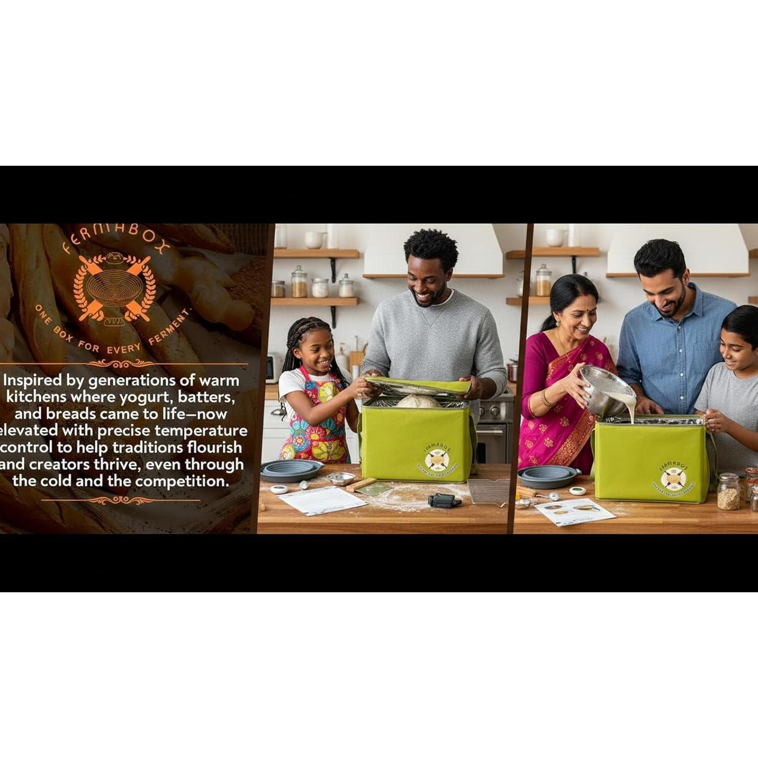 Foldable Bread Proofing Box - Heated Fermentation Chamber (60-120?F, 1-24h Timer) for Sourdough, Yogurt, Idli/Dosa Batter - 4-Sided Even Heating, Compact Storage Foldable Bread Proofing Box - Heated Fermentation Chamber (60-120?F, 1-24h Timer) for Sourdough, Yogurt, Idli/Dosa Batter - 4-Sided Even Heating, Compact Storage