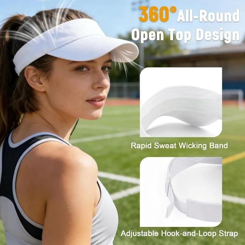 1pc Structured Brim Quick-Dry Sun Visor Hat for Women,Lightweight Sun Protection Sports Visor for Running Golf Tennis Pickleball