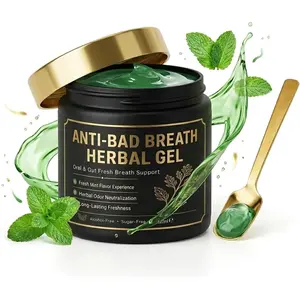 Anti-Bad Breath Herbal Gel,Bad Breath Treatment for Adults,Natural Internal Deodorant for Adults with Parsley, Green Tea, Chlorophyllin,Mint Flavor,150g