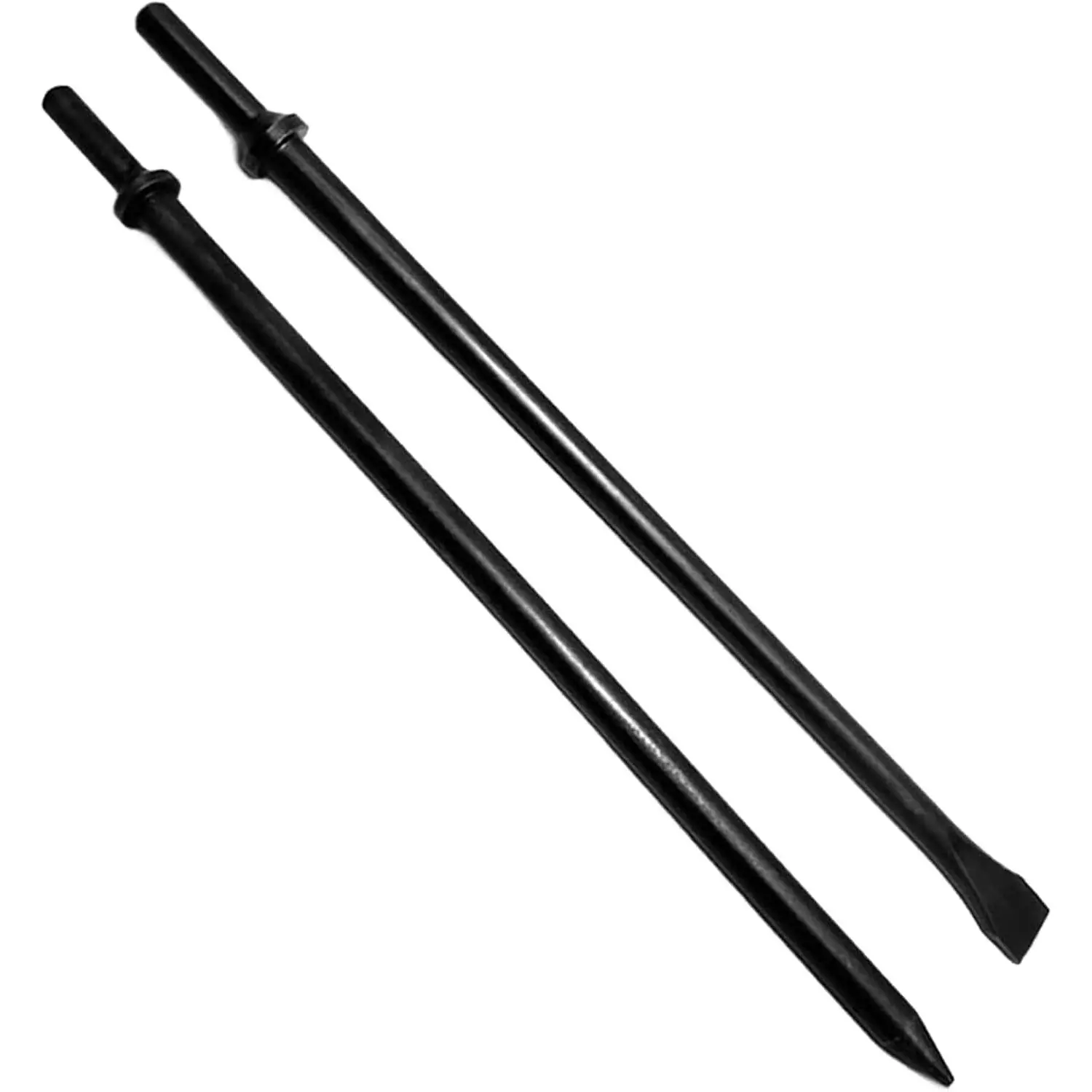 Pneumatic Cold Chisel Set 3/4" Width 18" Long Air Pneumatic Hammer Flat & Point Chisels for Concrete Tile, Cr-Mo Alloy Steel Air Hammer Chipping Bits Tool