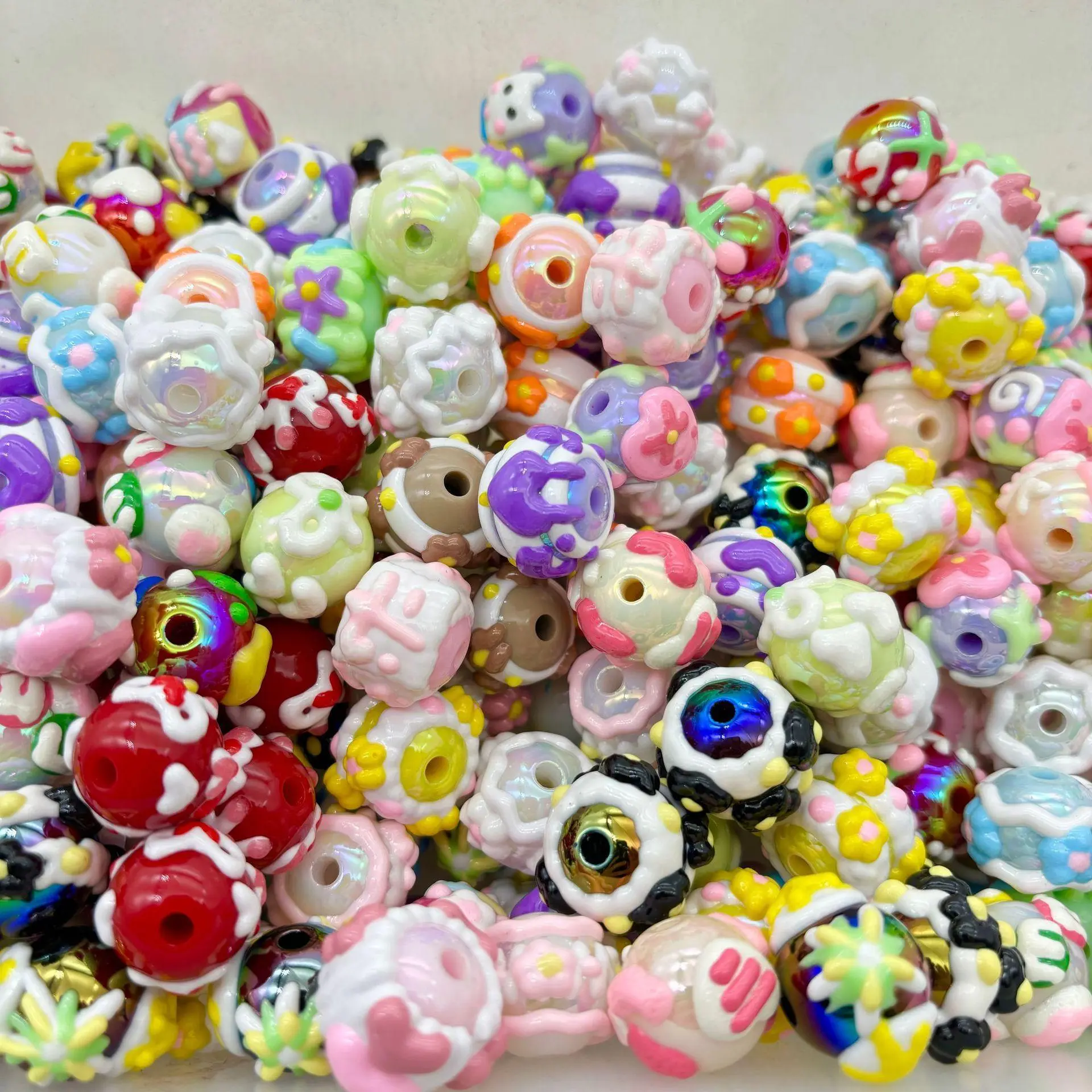 Sage-P49-Hand-painted Acrylic Beads