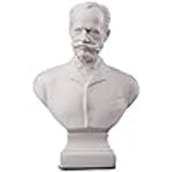 Bust Statue of Russian Composer Pyotr Tchaikovsky, 4.8-inch (12 cm) Classical Artificial Marble Sculpture for Home Decor, Ornaments
