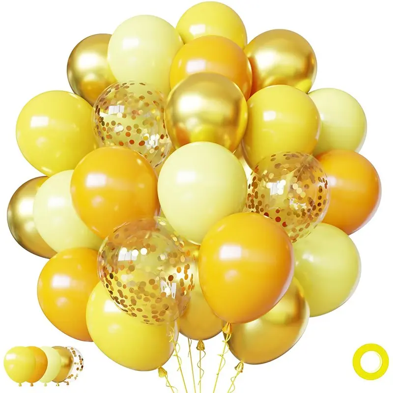 Yellow Balloons Kit, 65Pcs Light yellow Balloon, 12in Pastel Lemon Yellow Latex Balloons for Birthday Wedding Baby Shower Bride Sunflower Theme Party Decoration, Balloon Garland Kit