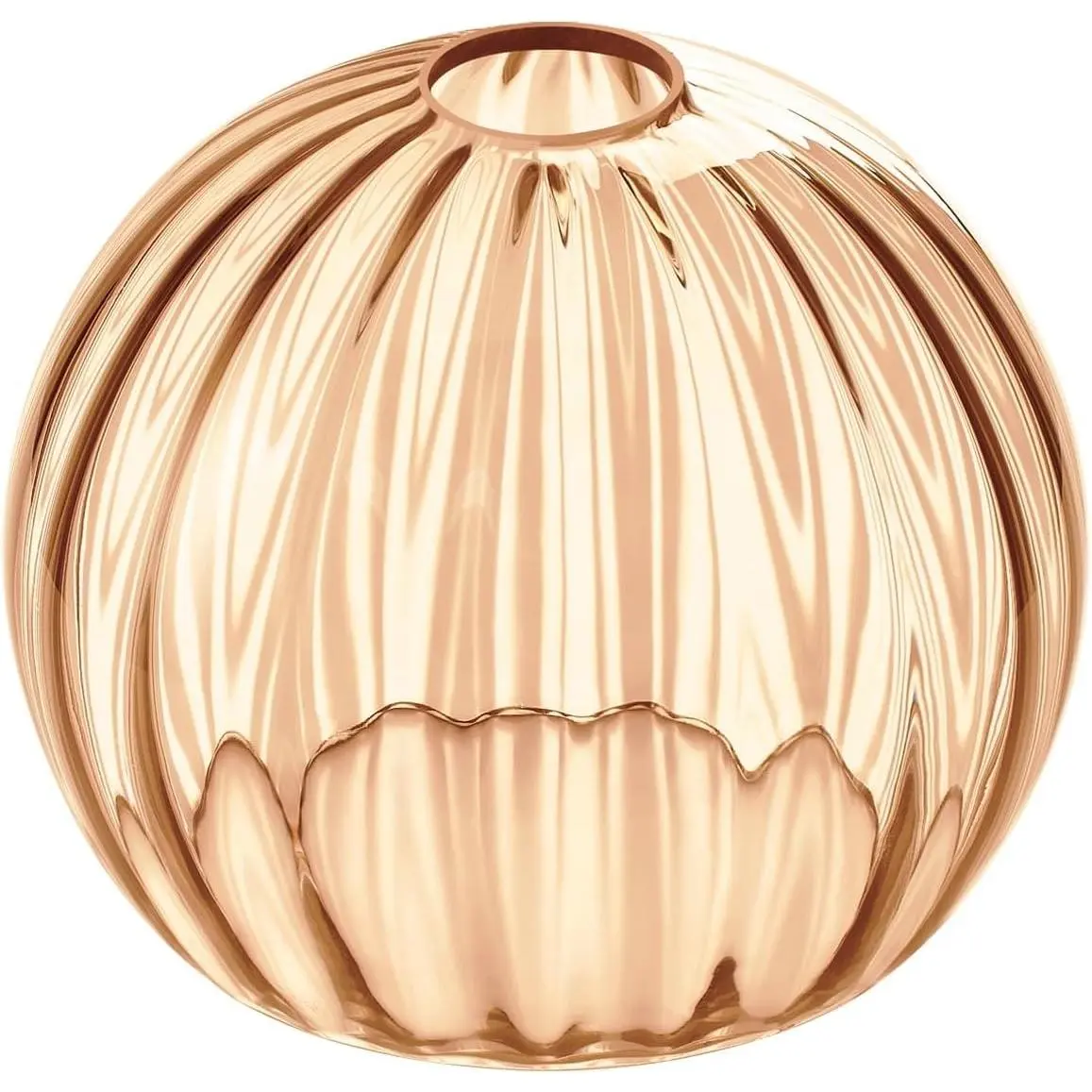 1 Pack 8 Inch Amber Clear Glass Shade Replacement Globe Cover with 1.65 Inch Fitter for Wall Lamps Chandeliers Ceiling Light Fixtures