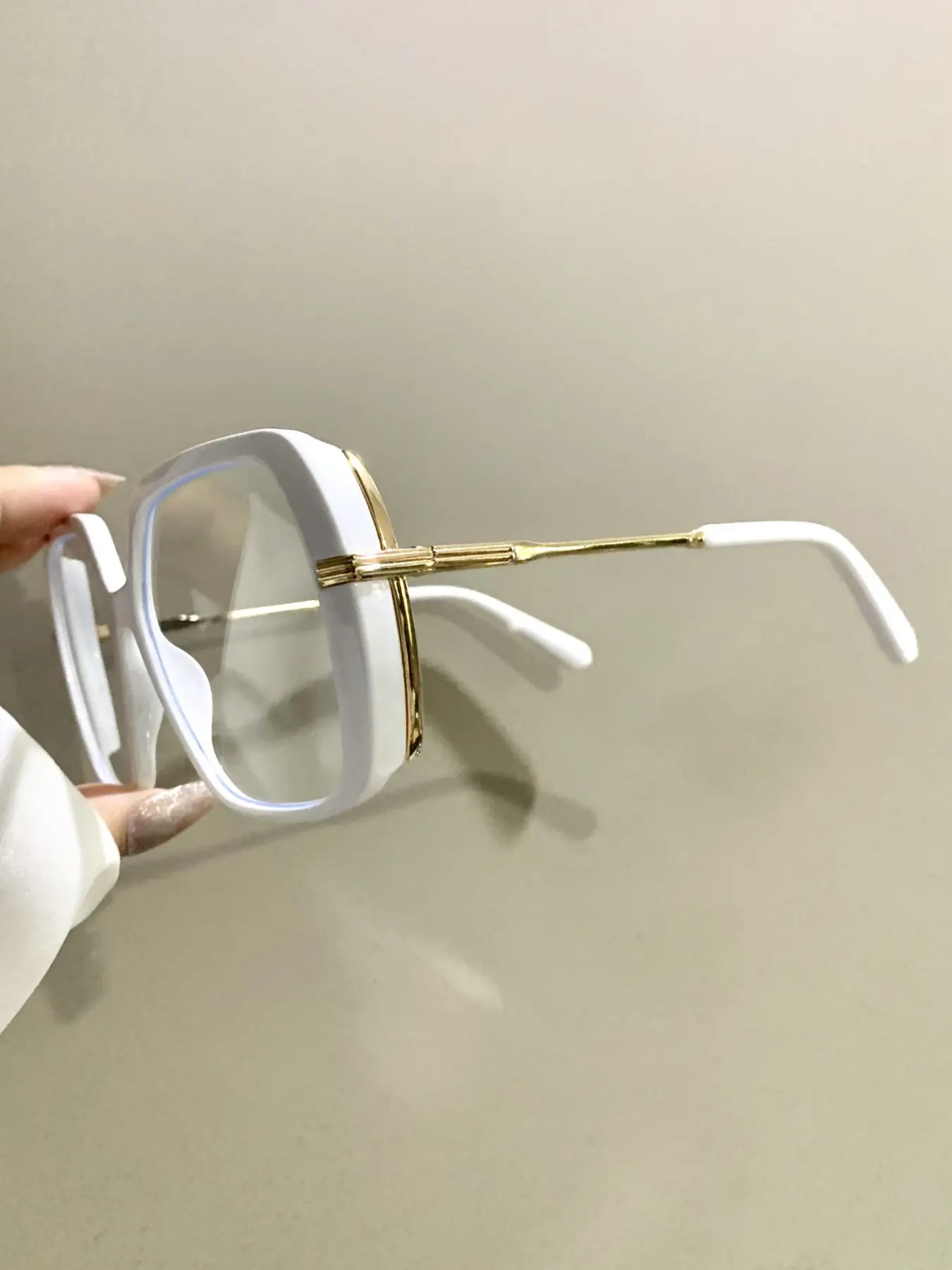 Large Frame Square Glasses, Fashion Casual Minimalist Eyewear, Geometric Metal Frame, Metal Frame Legs, Unisex Eyeglasses, Trendy Style for Men and Women