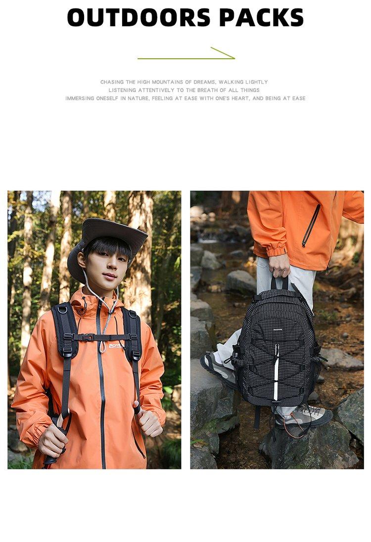 One-size-fits-all backpack made of nylon fabric with letter print and zipper