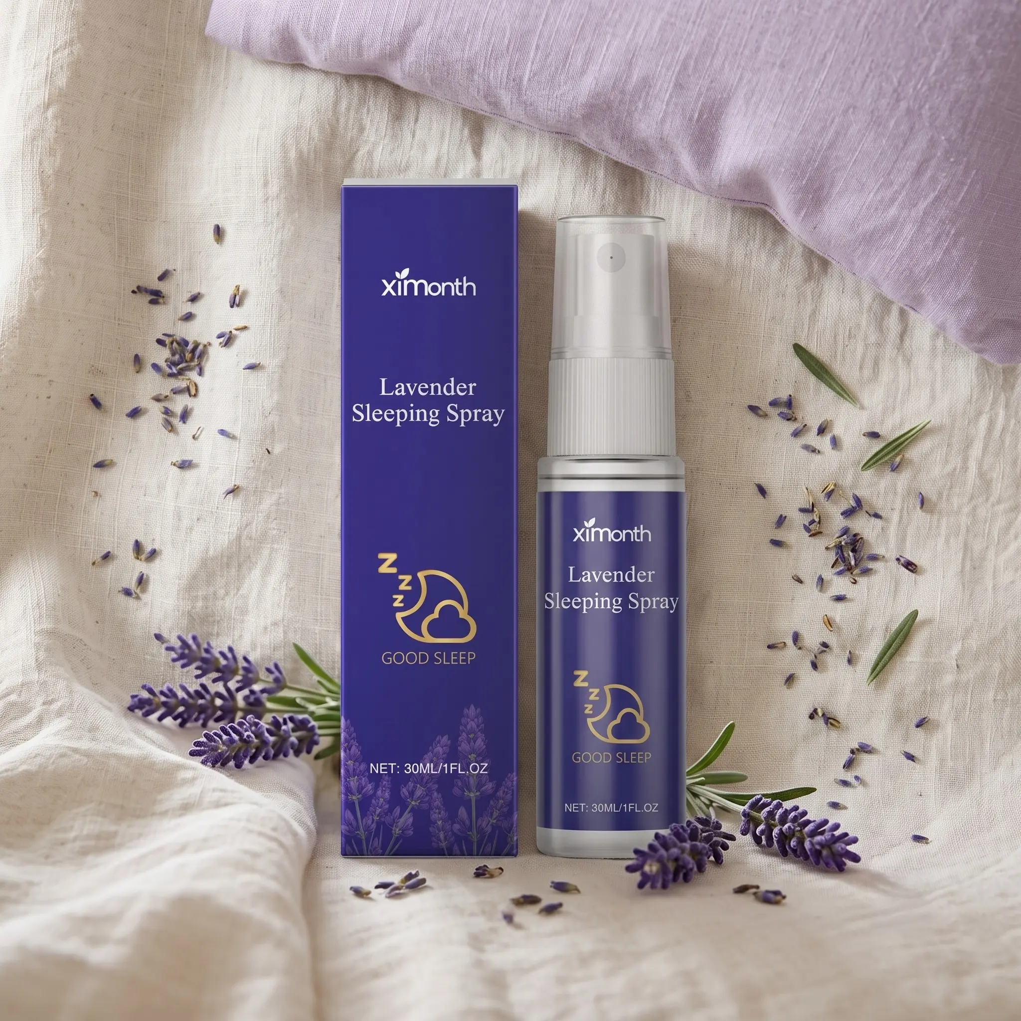 Lavender Sleep Essence Spray, Aromatherapy, Natural Ingredients, Aroma Scented Floral, Improves Sleep Quality, Soothes Nighttime Discomfort, Indoor Freshener