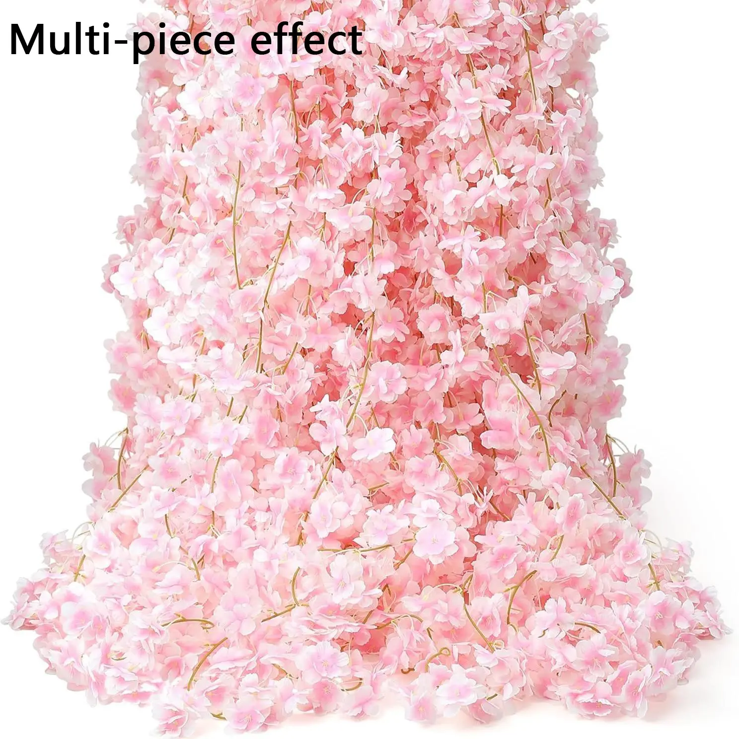 3pcs Cherry Blossom Flowers Garland, Flowers Garland, Cherry Blossom Vines Hanging, Wedding Party Decoration, Sakura, Spring Summer Decor, Artificial Hanging Flowers, Fake Blossom Plants, Decorative Faux Flower, Artificial Flower Decorations