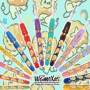 3pcs/4pcs/14pcs Sun Lion Pattern Crochet Hooks, Ergonomic Soft Handle, Arthritis Friendly, 2.0mm-10.0mm, Ideal for Knitting Enthusiasts