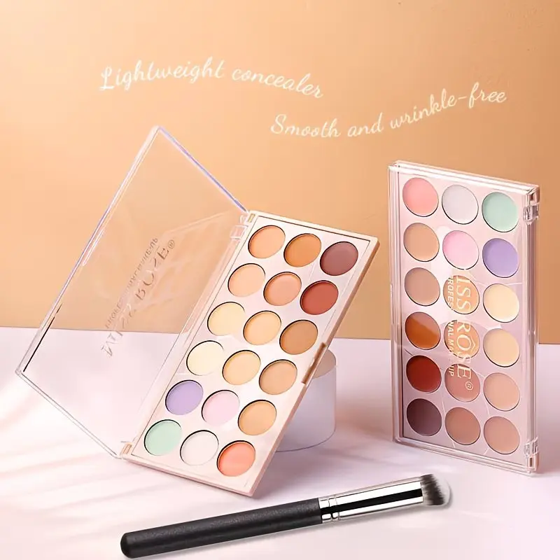 18-Color Professional Concealer Palette with Brush, Full Coverage Hides Dark Circles Conceal Highlight Corrector Set, Multi-Functional Makeup Kit