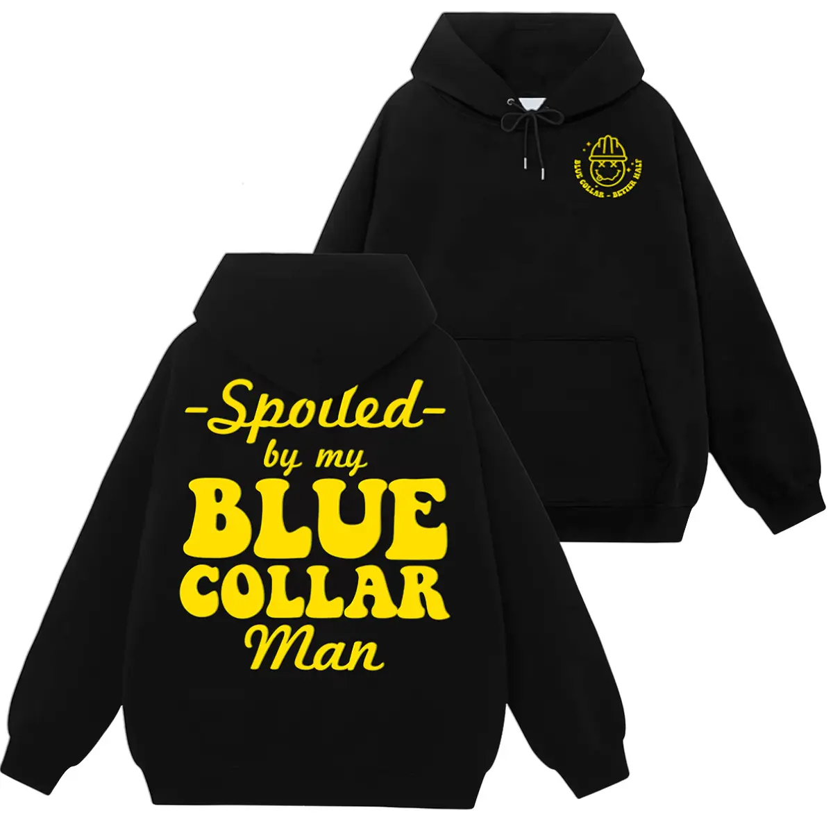 Men's Preppy Graphic Print Cotton Hoodie, Unisex Loose Oversized Long-Sleeve Pullover, Casual Streetwear Top, Great for Outerwear and Innerwear, Party Gift for Wife