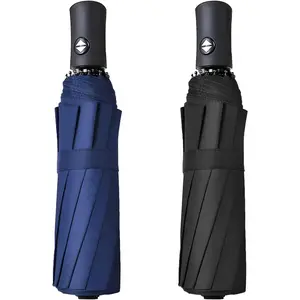 2 Packs Travel Umbrellas for rain Windproof Compact Umbrella Folding Small Strong and Portable Automatic Open and Close - Men and Women.