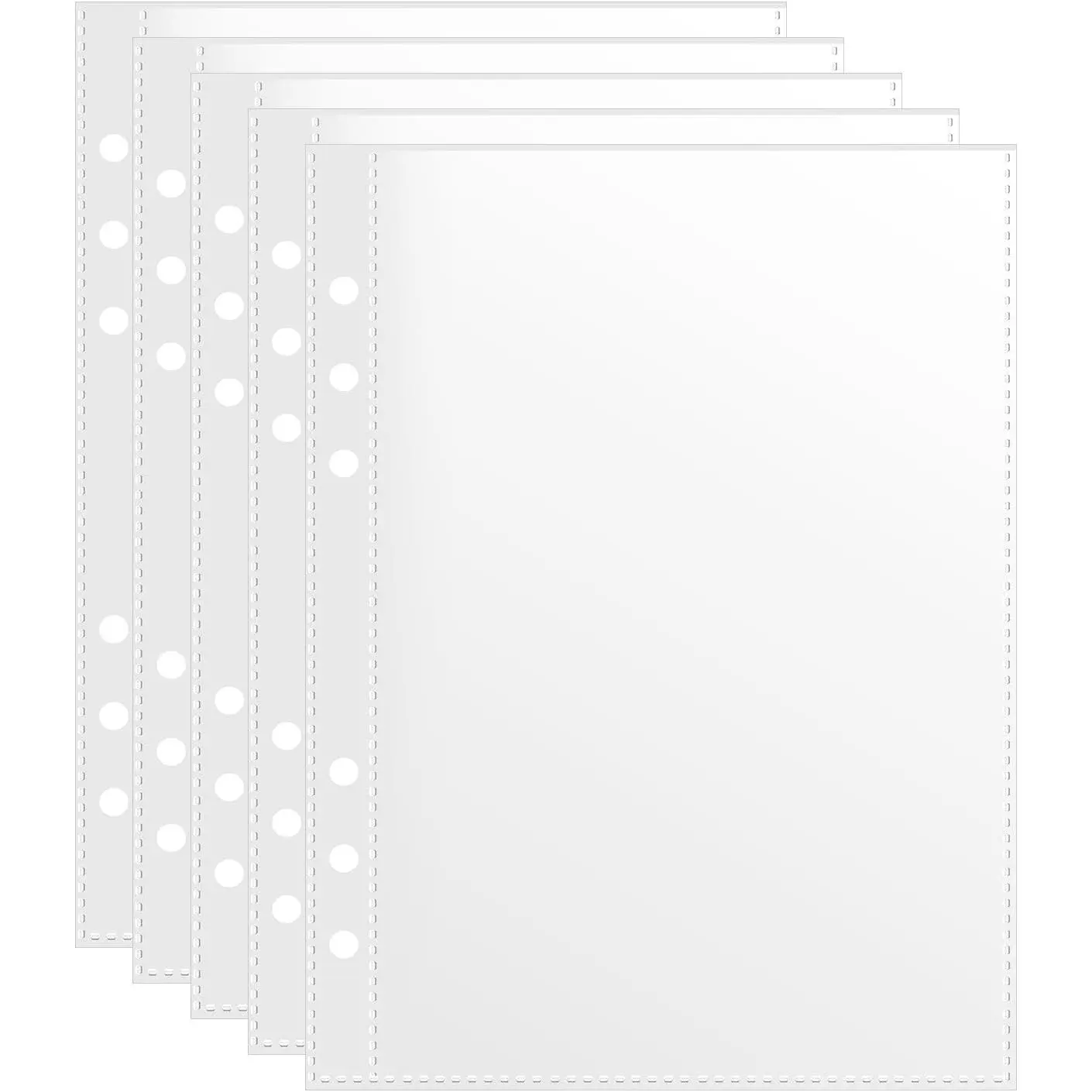 50 Pack Double-Sided 5x8 A5 6-Ring Binder Sleeves, 100 Synthetic Plastic Pockets Refill Sheet Protectors for Index Cards, Photocards, Recipe Cards