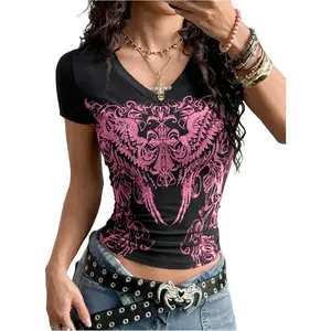 A beauty's walk-in closet SOLY HUX Women's Graphic Tees Y2K Vintage Gothic Tops 2000s Streetwear Shirt Emo Scene Alternative Clothes for Women
