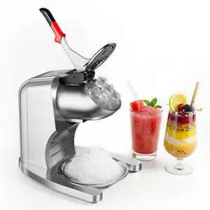 300W Electric Ice Crusher Shaved Ice Machine – 4 Stainless Steel Blades – 100kg/h Output – Splash-Proof System, Ergonomic Handle – For Cocktails, Desserts, Home & Bar Use