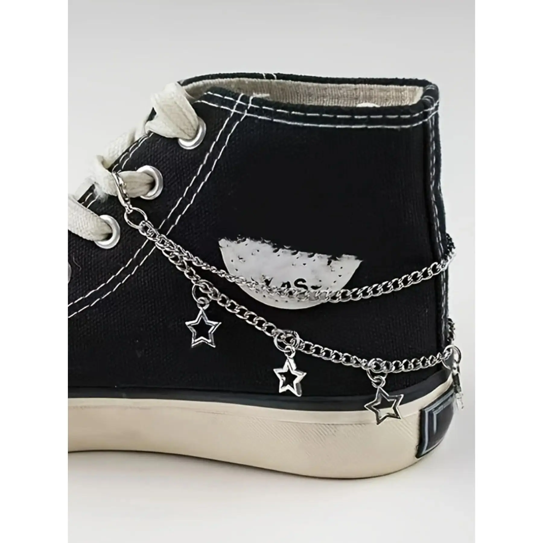 2Pcs Star Pendant Dual-Layer Metal Chain Shoe Charms, Easy to Attach & Remove DIY Boot Charms for Footwear & Casual Wear, Fashionable Accessories for Diy Users