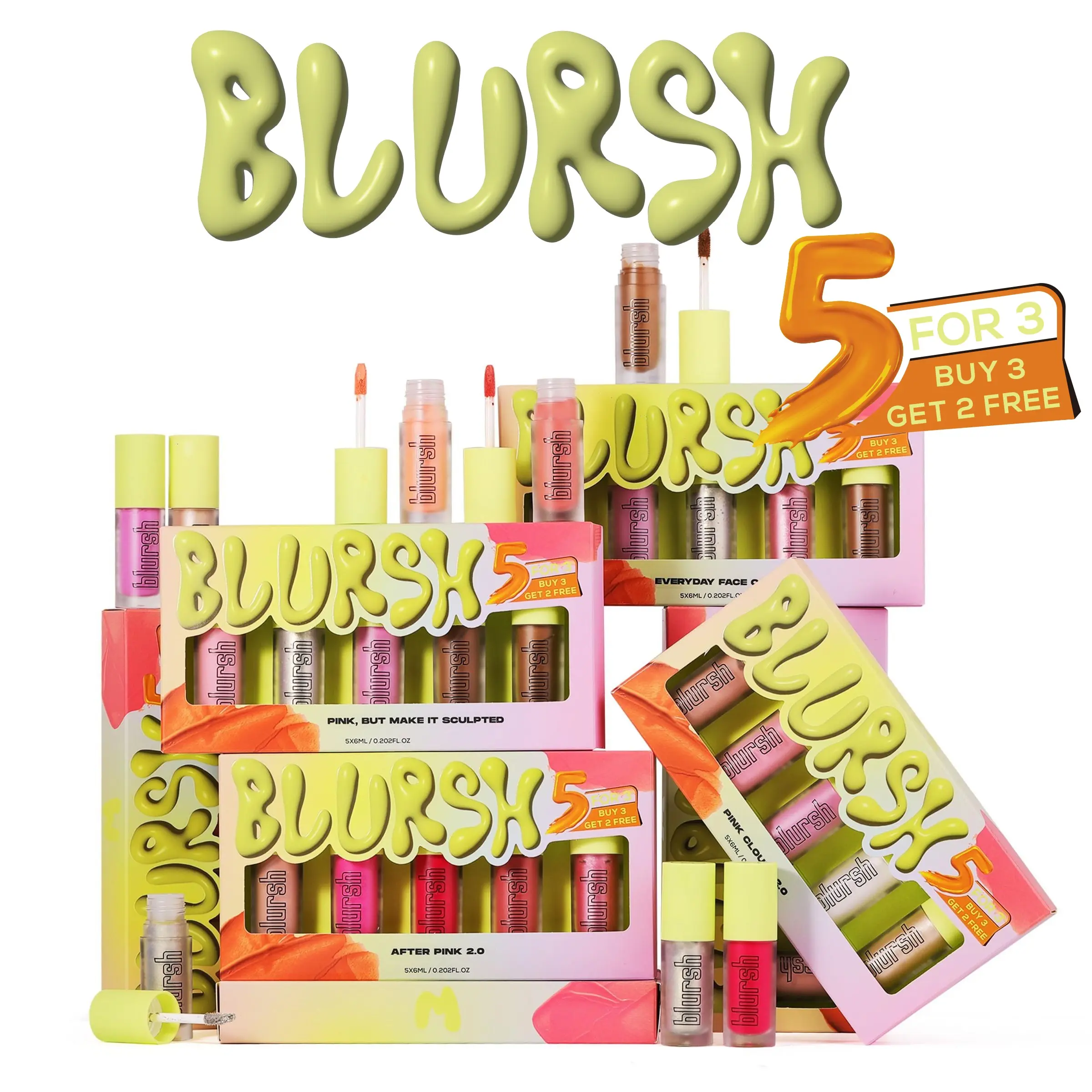 BLURSH LIQUID BLUSHER 5PCS BUNDLE - MADE BY MITCHELL Makeup