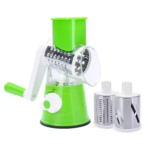 3-In-1 Multi-Functional Kitchen Hand-Crank Vegetable Cutter, Stainless Steel Slicer Shredder, Time-Saving Cooking Assistant