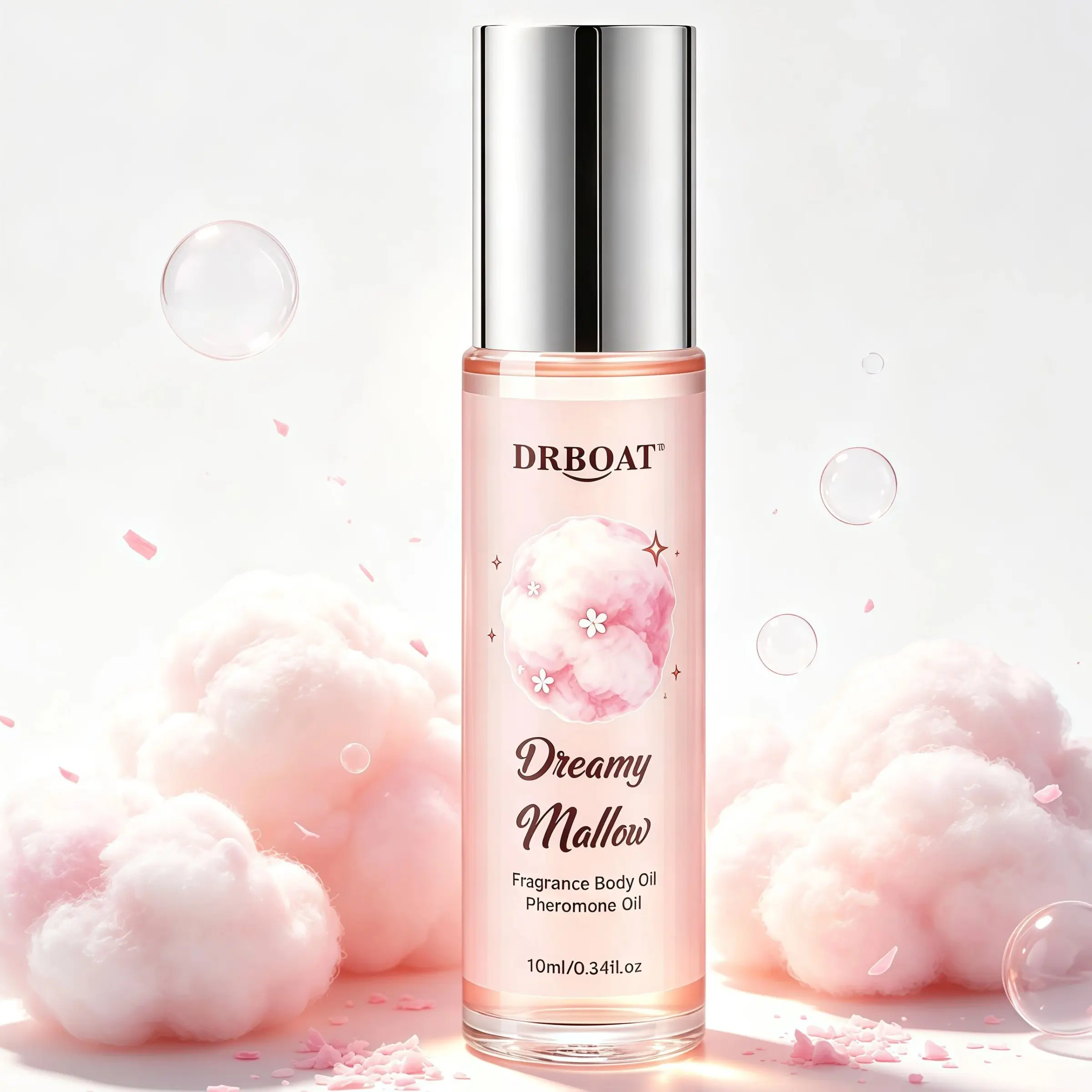 Dreamy Mallow Pheromone Oil - Rich 10ml Roll-On Perfume Oil，dulcet Lactonic Decadent Eau De Toilette，mesmerizing Fragrance Body Oil, For Daily Use, Daily Wear Fragrance, Convenient for Travel.
