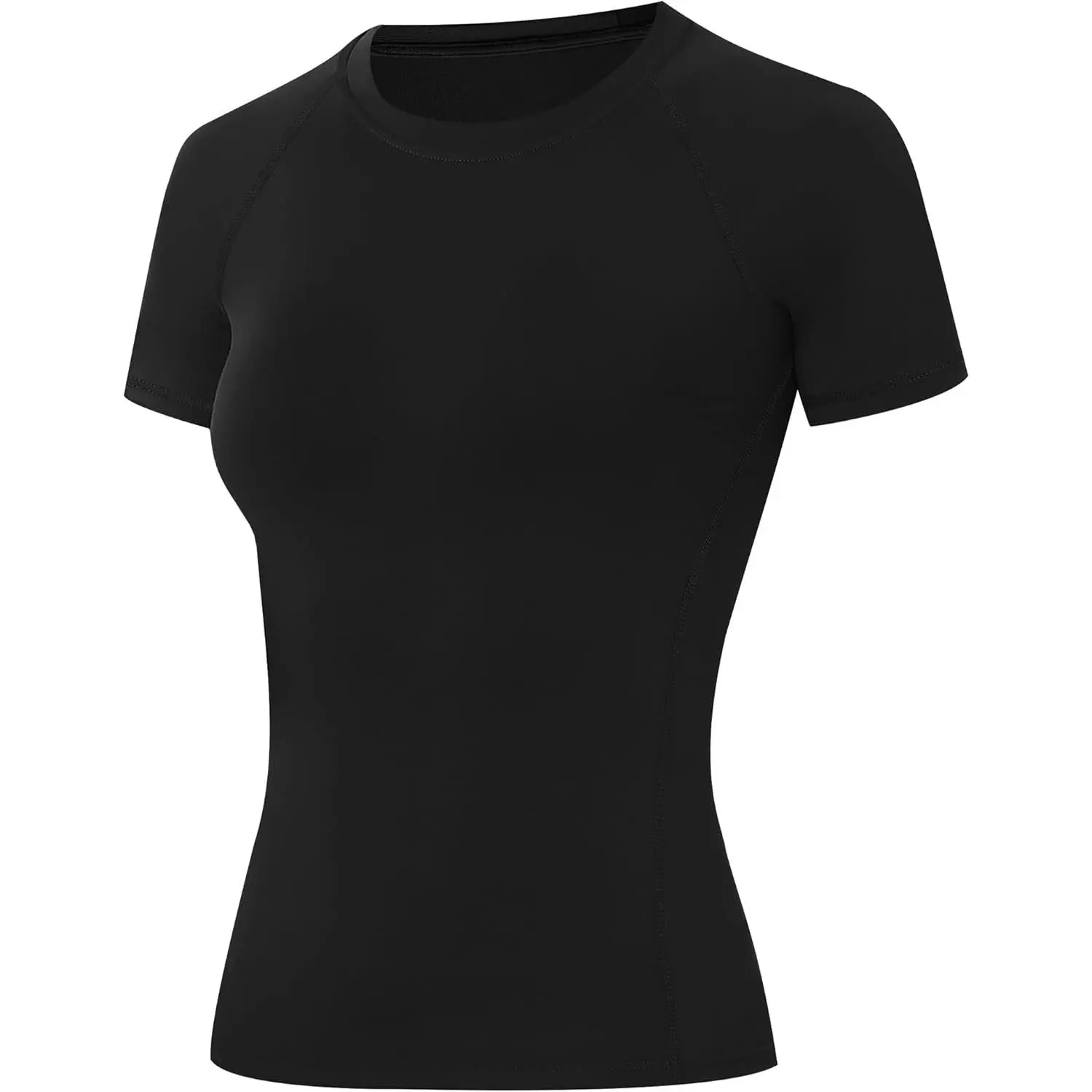Women's Compression Shirt, Short Sleeve Athletic Cut Round Neck Top, Moisture-Wicking Base Layer for Gym & Running, Compression Shirt Women, Female Fit, Workout Gear