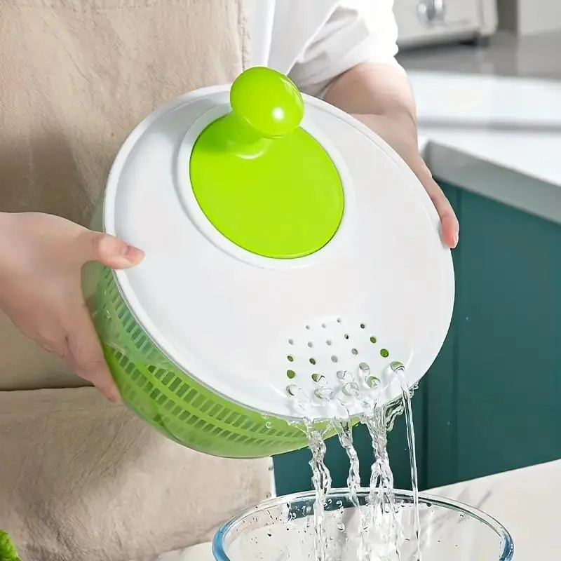 Vegetable Washing & Drying Spinner Washer, 1 Count Manual Vegetable Drainer, Fruit & Vegetable Washing Tool, Kitchen Utensils & Gadgets