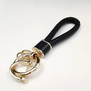 Woven Rope Keychain, Horseshoe Metal Key Ring, Car Key Lanyard, Multi-Ring Key Holder, Vehicle Key Accessories