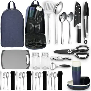 Camping Essentials Camping Gear Must Haves,Cooking Utensils Set Rv Camping Accessories,Camper Gadgets  Outdoor Hiking Travel Picnic Barbecue Gifts