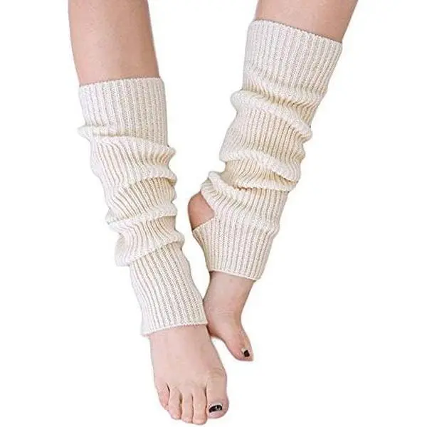 Women's Winter Extra Soft Knit Fabric Long Stirrup Leg Warmers for Yoga, Ballet Dance (New Model), Full Length