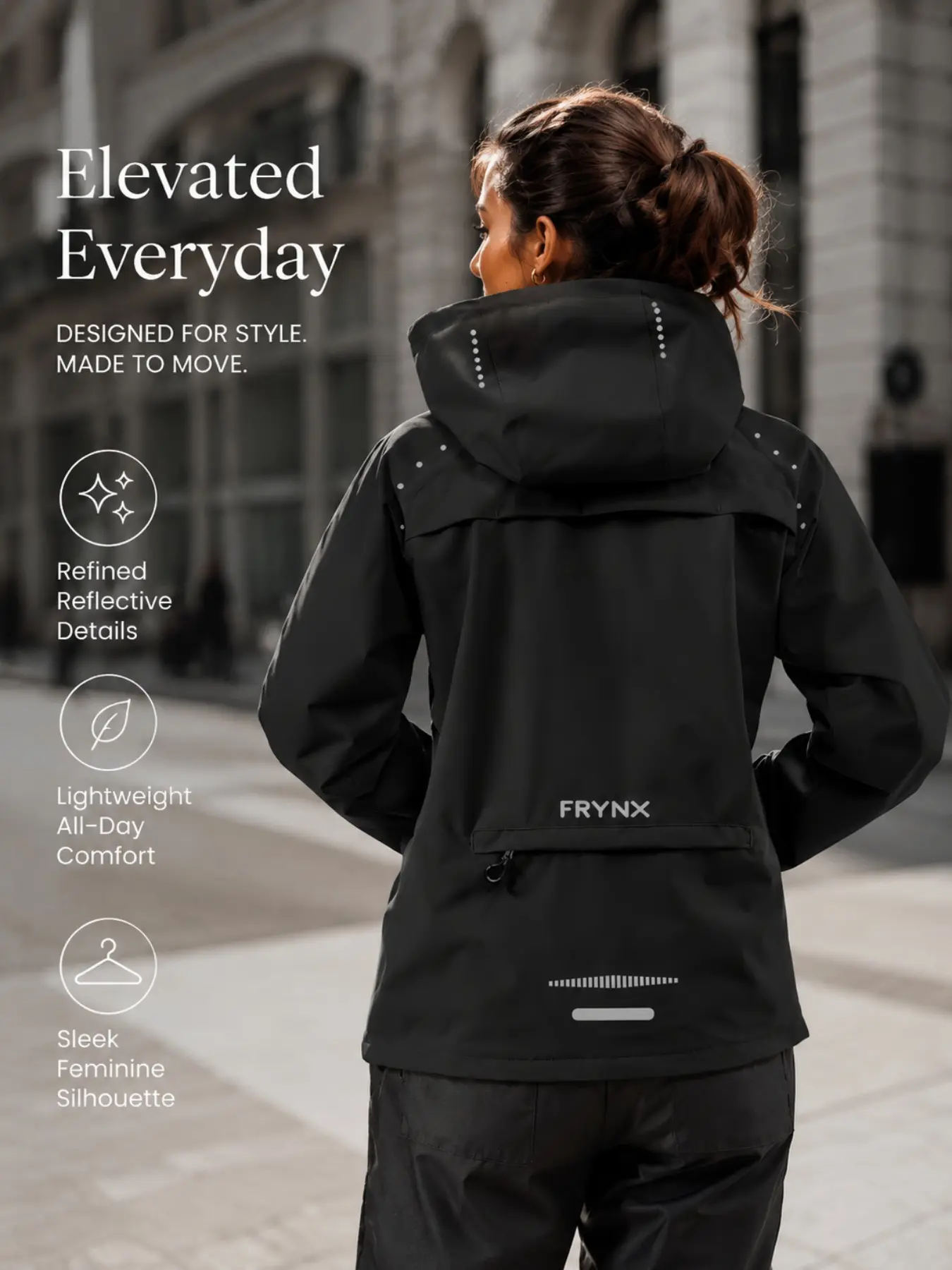 Women's Waterproof Hooded Raincoat, Outdoor Windproof Long Sleeve Casual Softshell Jacket with Zipper Pocket, Breathable Hiking Coat, Lightweight Travel Camping Gear, Athletic Outerwear Activewear, Casual Outdoor Outerwears