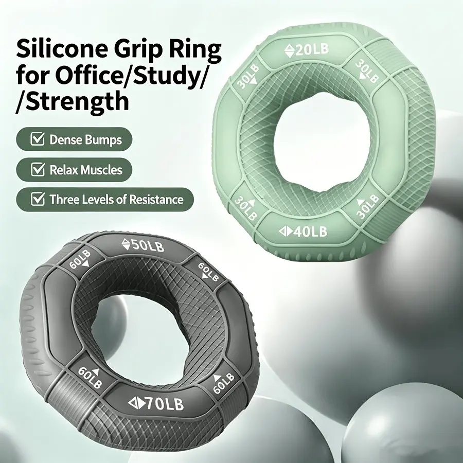 Three-Level Resistance Hexagonal Silicone Grip Strengthener, Portable Finger Wrist Trainer, Professional Hand Muscle Building, Gym Home Use