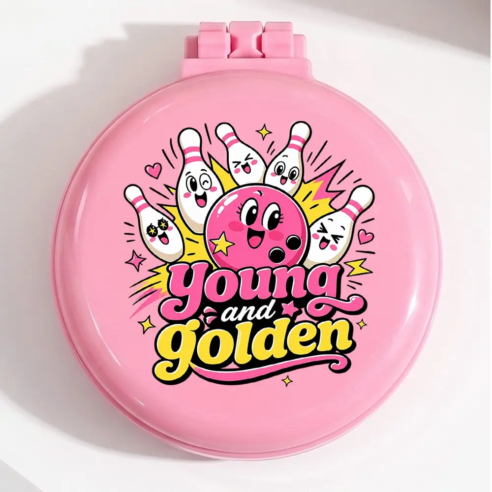 Circular Balloon Comb, Cartoon Bowling Bottle Pattern, Foldable Travel Hair Comb, Portable Mini Hair Comb, Ideal Birthday Gift, Hair Styling Tool