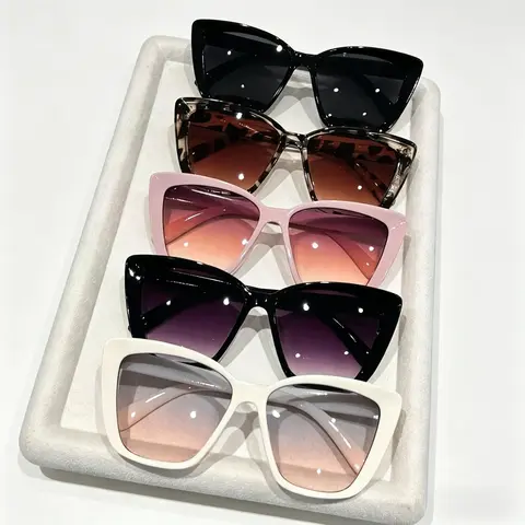 Women's 4-Pack Cat Eye Sports Sunglasses Set - Large Frame Unique FDA Certified Eyewear, Trending Glasses, Fashionable Styles, Modern Trendy Designs, Outdoorfun Style, Ideal for Daily Wear & Cycling, Sports Gift