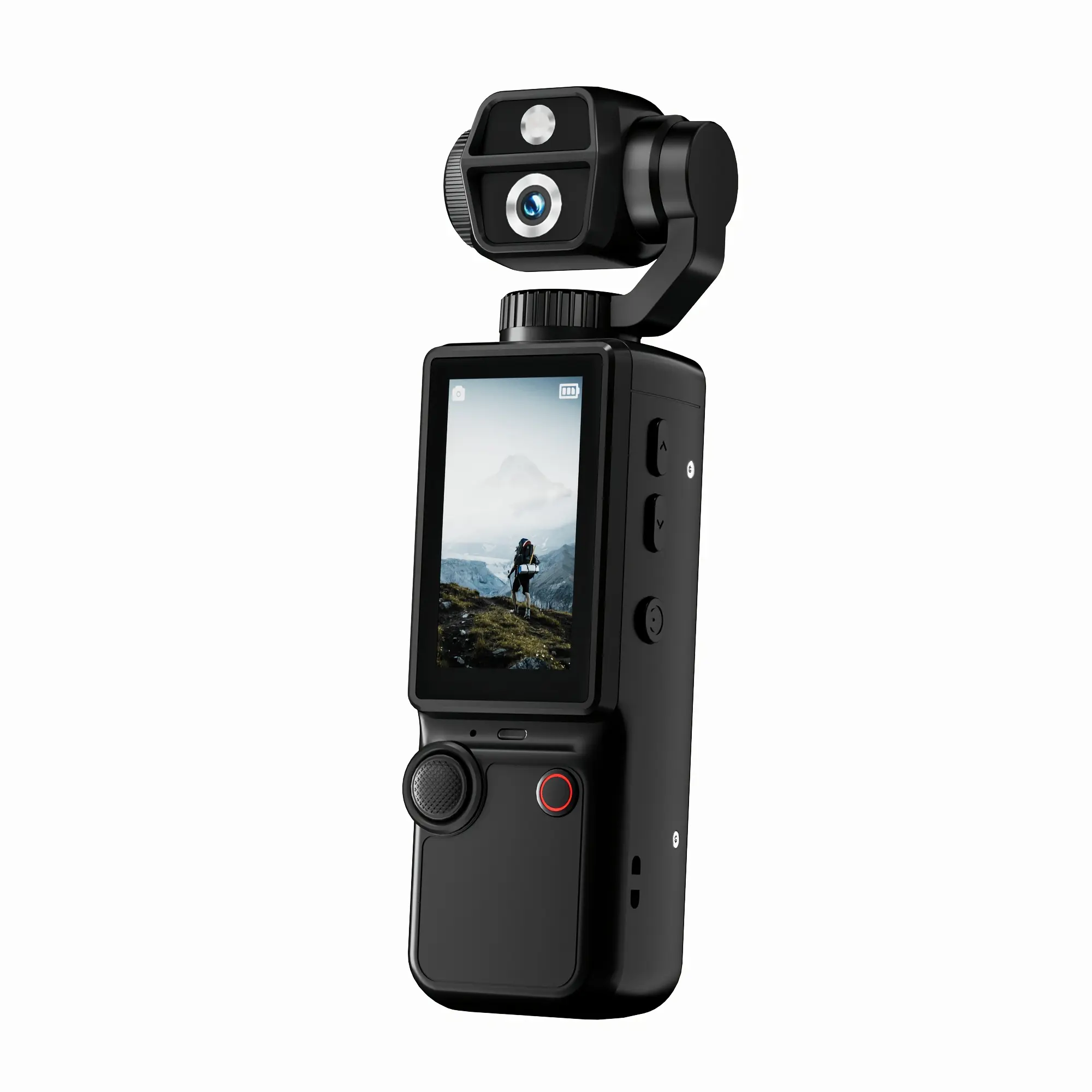 Pocket 4 Camera, 1080 Full HD Action Camera with 180 °   Manually Adjustable Flip Lens, Long-lasting Rechargeable Battery and 5MP Camera. Built-in Fill Light. Comes with 32GB Memory Card, Tripod, Hand Strap and Data Cable. Perfect for Vlogging