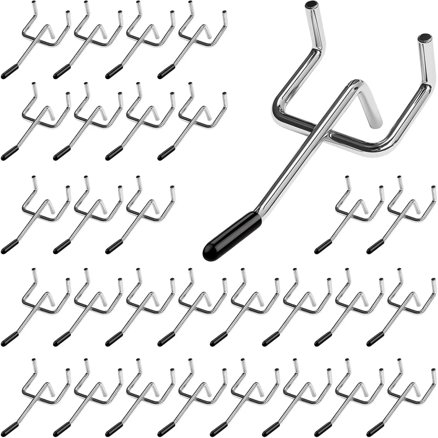 30 count Metal Pegboard Hooks, 2 Inch, Fit 1/8 in Pegboard | Peg Board Organizer Accessories for  Storage in Garages, Tool Sheds, Basements, Workshop,  & Tool Organization