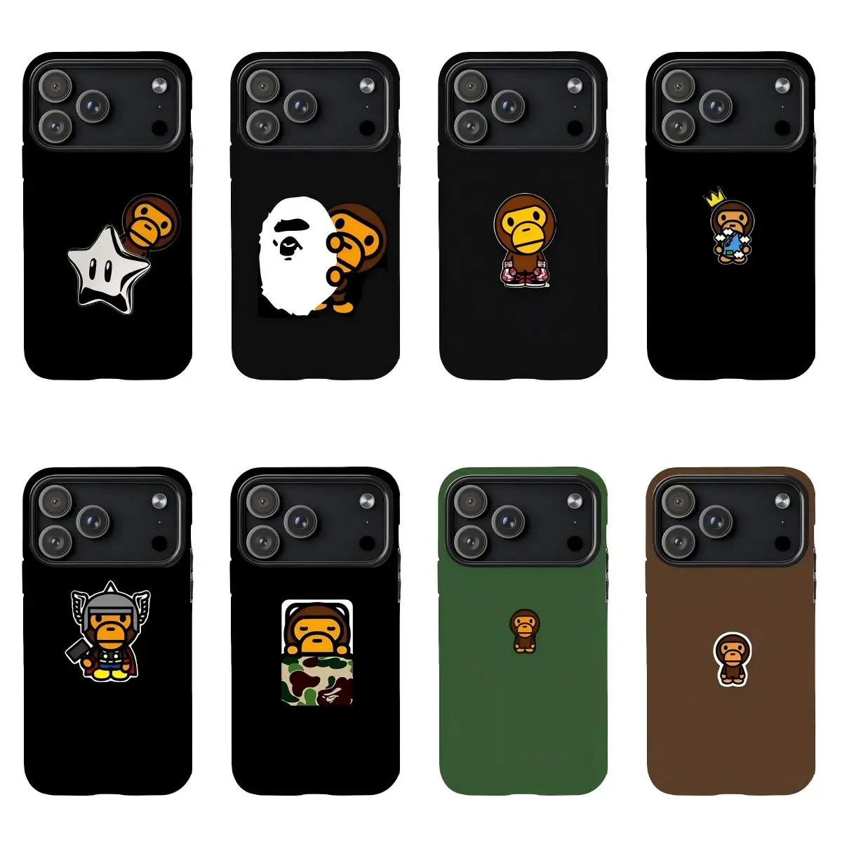 BAPE Baby Milo Smartphone Casing, Streetwear Fan Accessory with Device Protection, Compatible with iPhone 11-17 Pro Max/Plus & Samsung Galaxy S23-25, Devices
