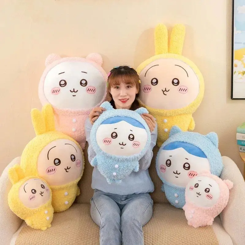 50cm New Cute Doll jiyi Pajamas Series Hachiware Usagi Plush Toy Oversized Doll Room Decoration Holiday Gift Girl