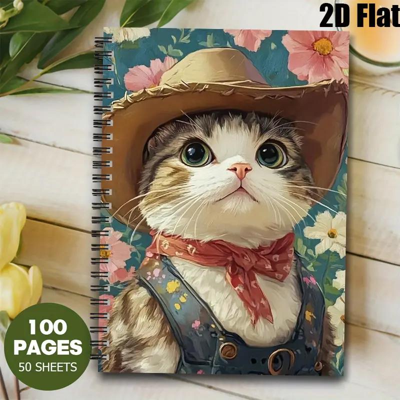 1 Spiral Coil Notebook 5.7x8.26 Inch, High-Quality Lined Pages, Durable Binding, Farmhouse Journal for Gardening Notes, Countryside Adventure Log, Travel Diary, Perfect Gift for Nature Lovers on Thanksgiving, Christmas, Birthday [2D] Flat