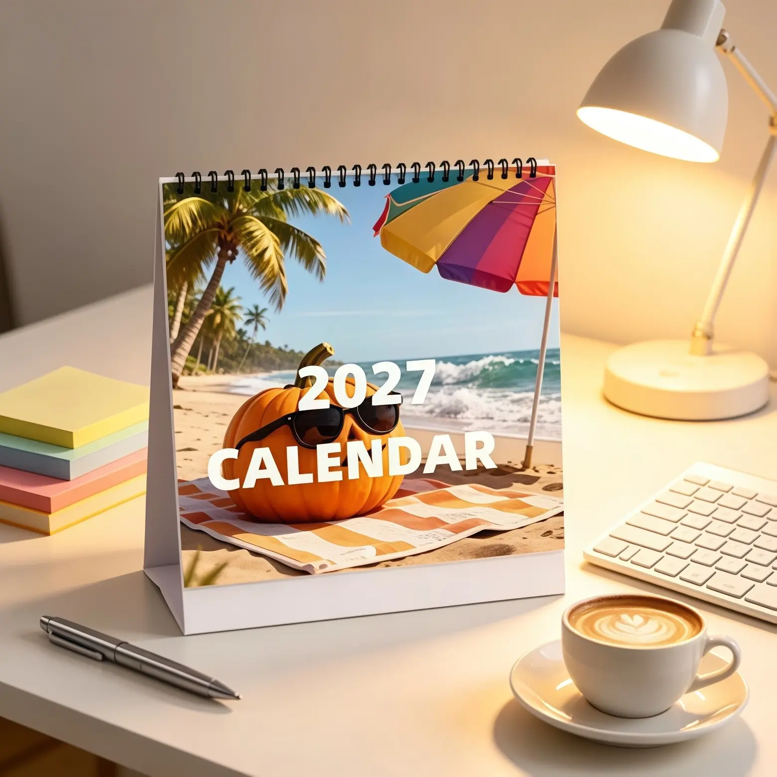 2027 Funny Cartoon Vegetable Desk Calendar, 12 Month Cute Produce Table Calendar, Kitchen Office Decor, Christmas & New Year Gift for Food Lovers