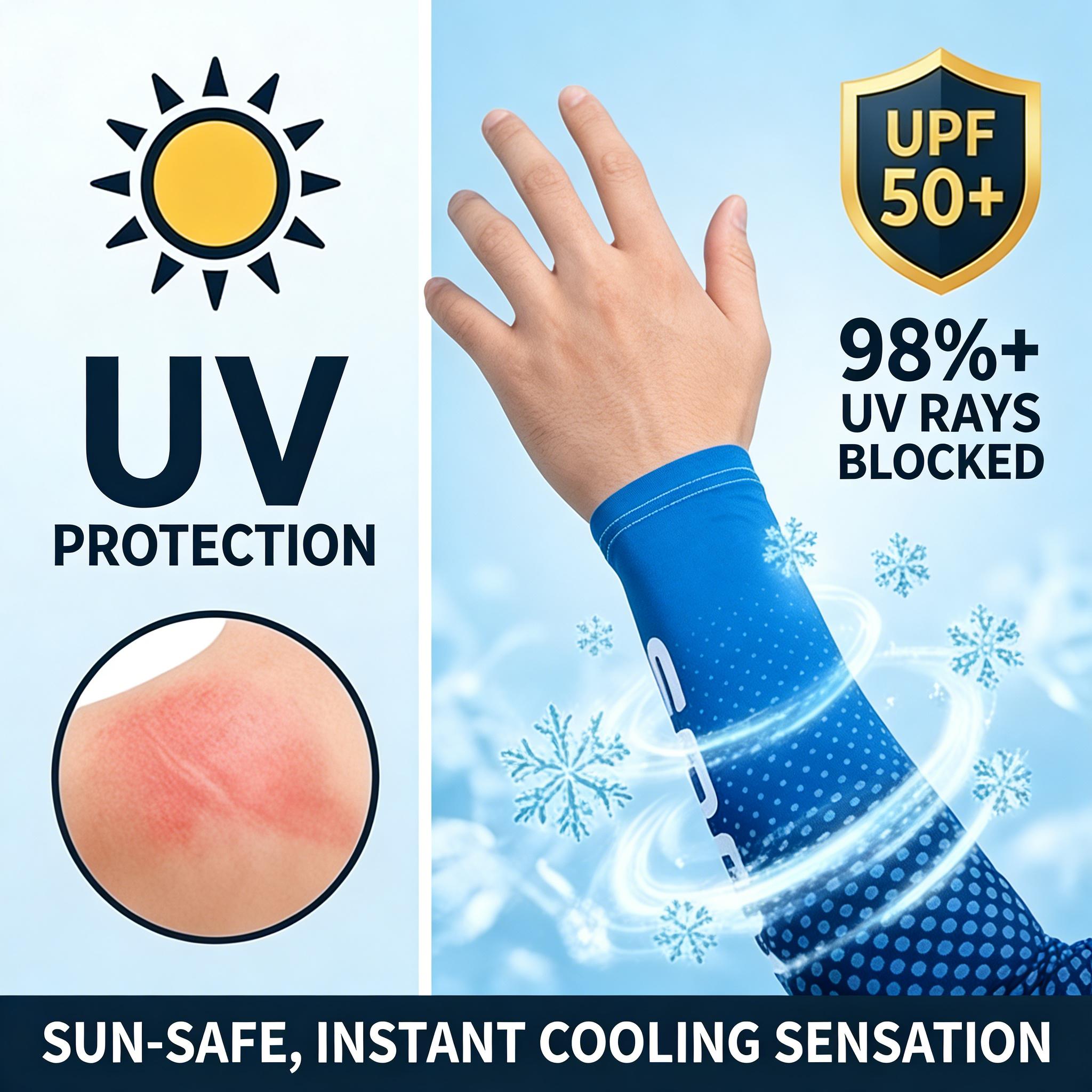 5 Pairs Summer UV Blocking Arm Sleeves | Breathable Cooling Sun Protection | Outdoor Sports Arm Covers for Men Women | Value Pack